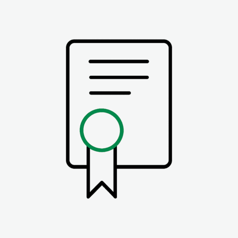 Eine stilisierte Urkunde als Icon.